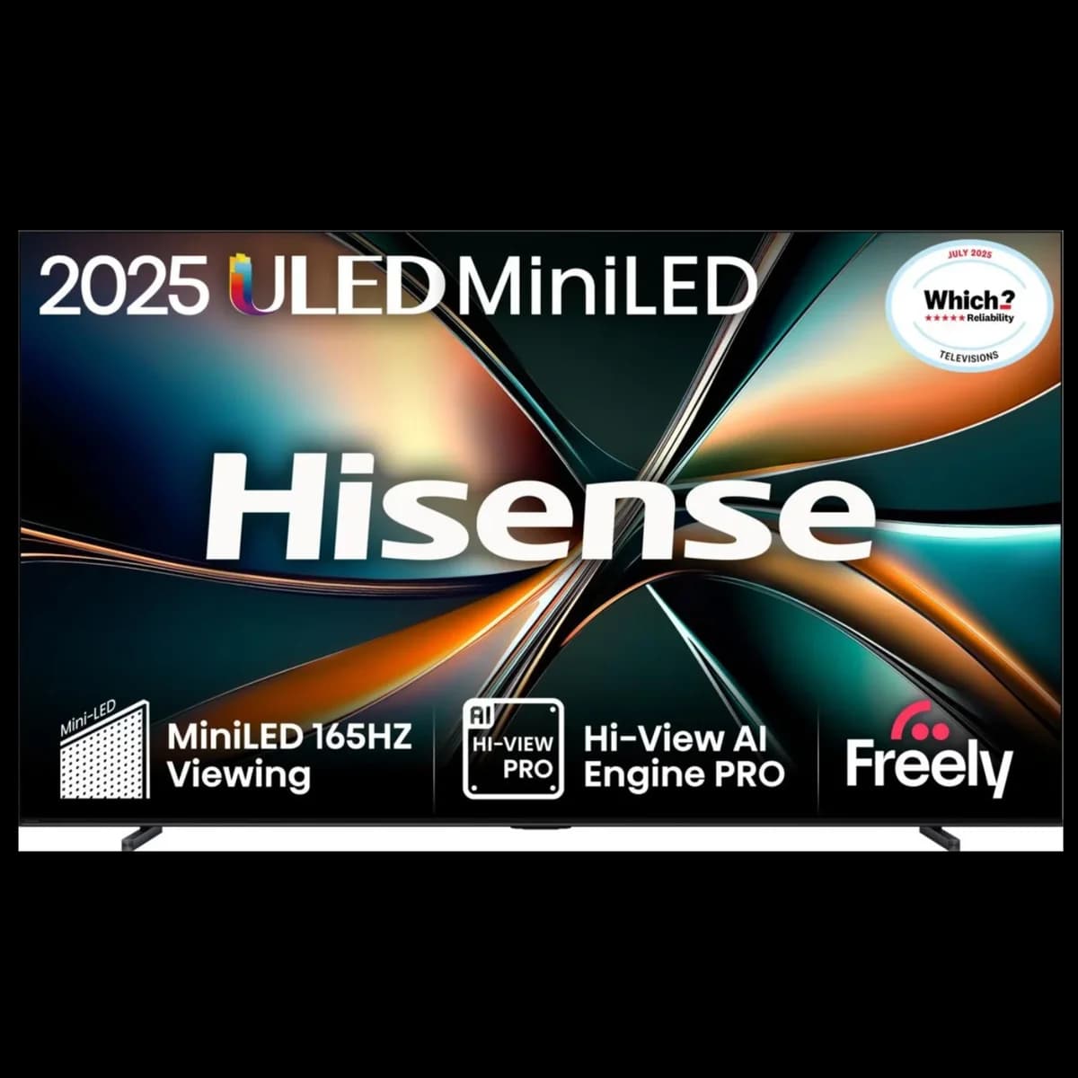 HISENSE 100U7QTUK 100" Mini LED 4K 165Hz Smart AI TV with Freely