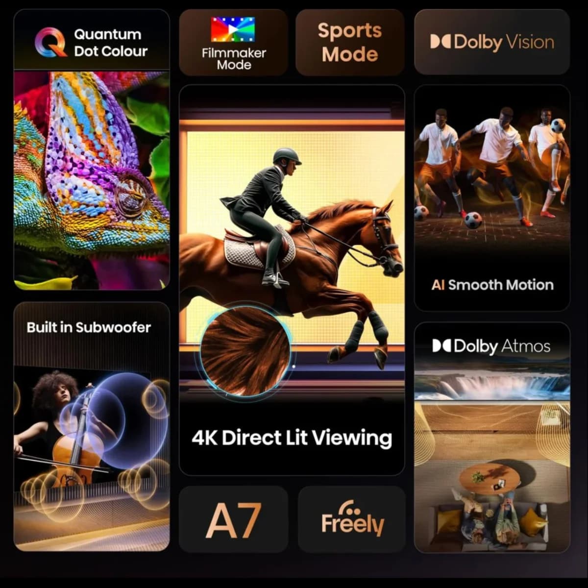 HISENSE 75A7QTUK 75" QLED 4K Smart AI TV with Freely thumbnail