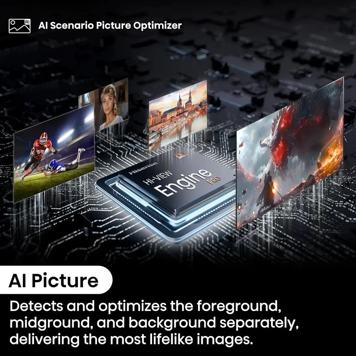 HISENSE 65A85NTUK 65" Smart 4K Ultra HD HDR OLED TV thumbnail